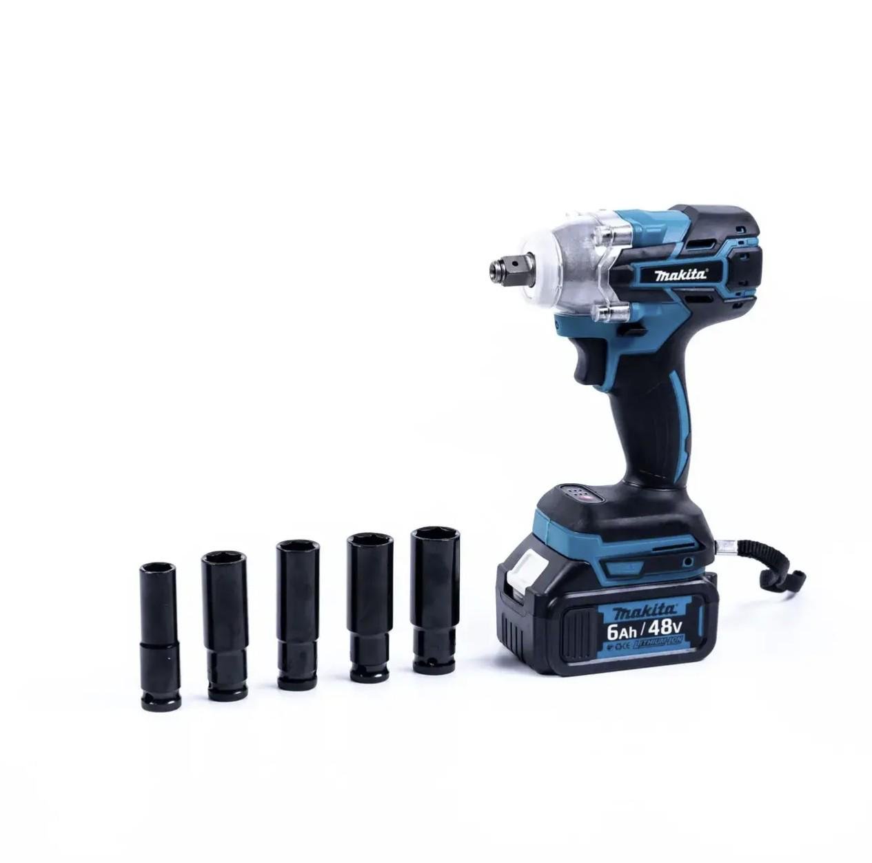 Набор аккумуляторных инструментов Makita PowerSet 5в1 48V шуруповерт/болгарка/перфоратор/гайковерт/циркулярная пила Синий - фото 3