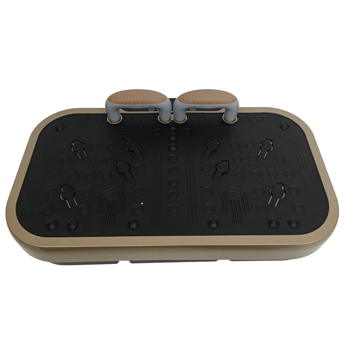 Виброплатформа тренировочная с ручками-опорами и эспандерами Золотистый (JRVZ-26-Gold)