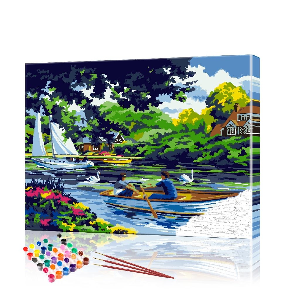 Картина по номерам ArtSale Пара в лодке PBN0591 40х50 см