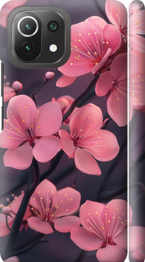 Чехол на Xiaomi Mi 11 Lite Пурпурная сакура (6075m-2281-42517)