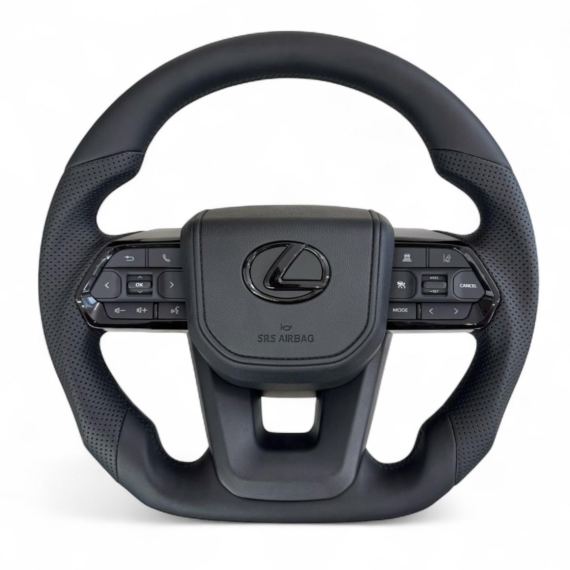 Кермо для Lexus LX470 GX470 рояльний лак зі скошеним низом логотип чорний глянець (28763469)