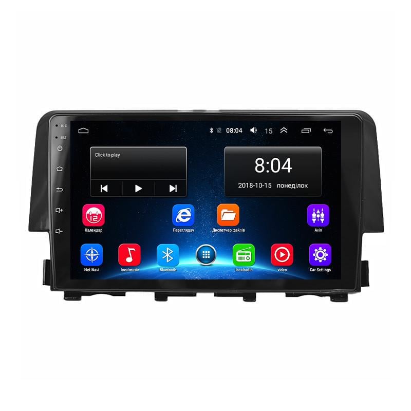 Автомагнітола штатна Lesko для Honda Civic X 2015-2021 9" 2/32Gb Wi-Fi GPS Base MOB