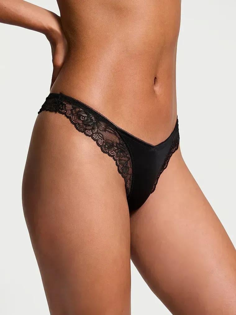 Трусики стринги Victoria's Secret Very Sexy Rose Lace-Trim High-Leg Thong Panty XS Черный (26907908) Трусики стринги Victoria's Secret Very Sexy Rose Lace-Trim High-Leg Thong Panty XS Черный (26907908)