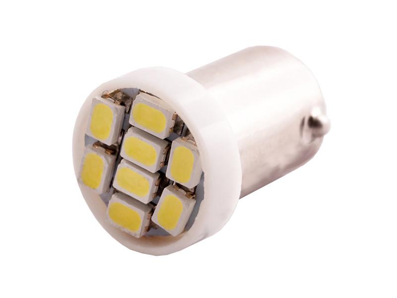 Автолампа светодиодная BA9S T4W 12 В SMD1206-8led Белый (81)