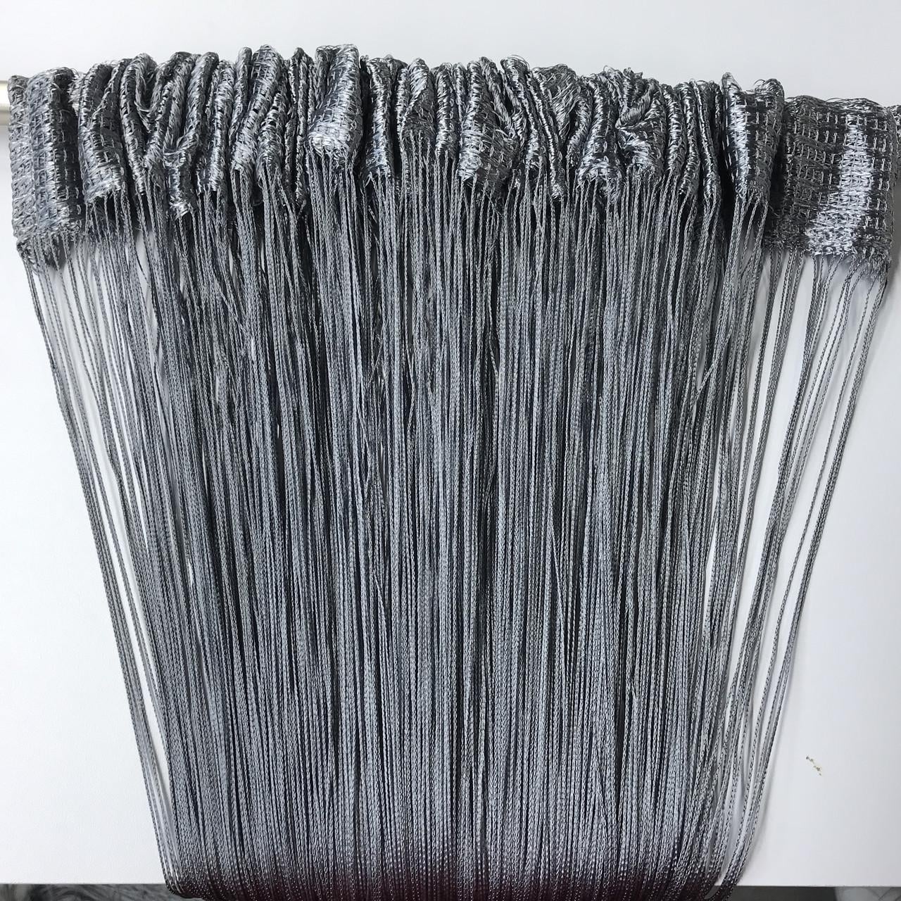 Шторы-нити однотонные 300x280 см Темно-серый (NO-14) Шторы-нити однотонные 300x280 см Темно-серый (NO-14)