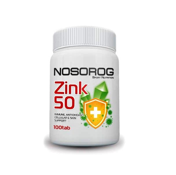 Микроэлемент Цинк для спорта Nosorog Nutrition Zinc 50 100 Tabs