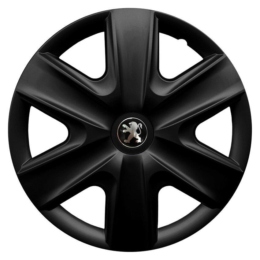 Комплект колпаков JAWOPLAST Hexan R15 для Peugeot 4 шт. Black (28434888)