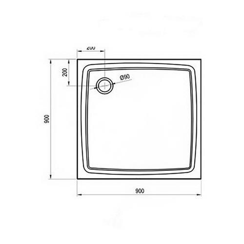 Поддон для душа Ravak Perseus Pro Flat XA037711010 из композита квадратный 90x90x3 см (90463) - фото 2