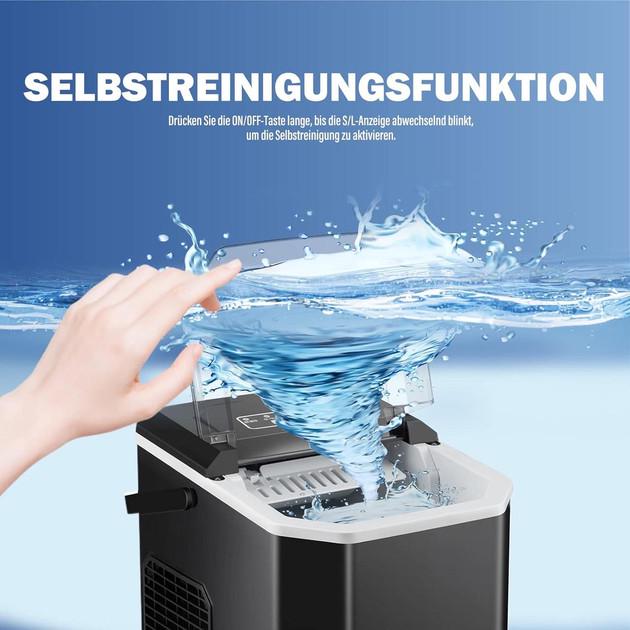 Льодогенератор міні портативний Fooing HZB-12G 12 кг/24 год настільний самоочищення Чорний - фото 4