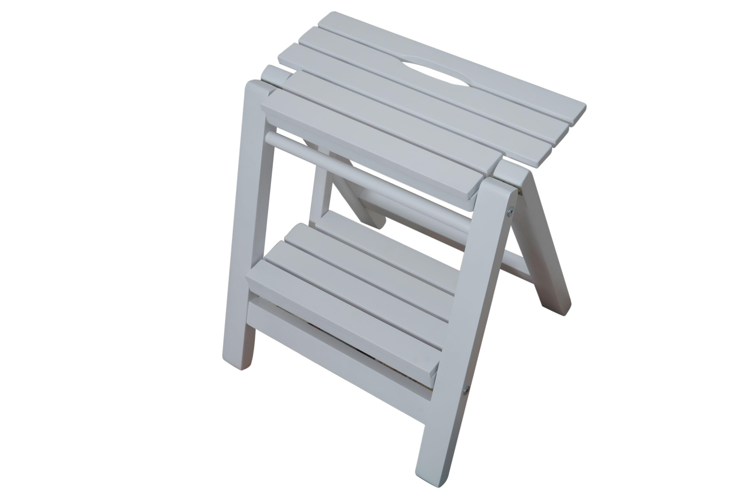 Табурет-драбина Євродім 2в1 із натурального дерева Білий - фото 5 Табурет-драбина Євродім 2в1 із натурального дерева Білий - фото 5