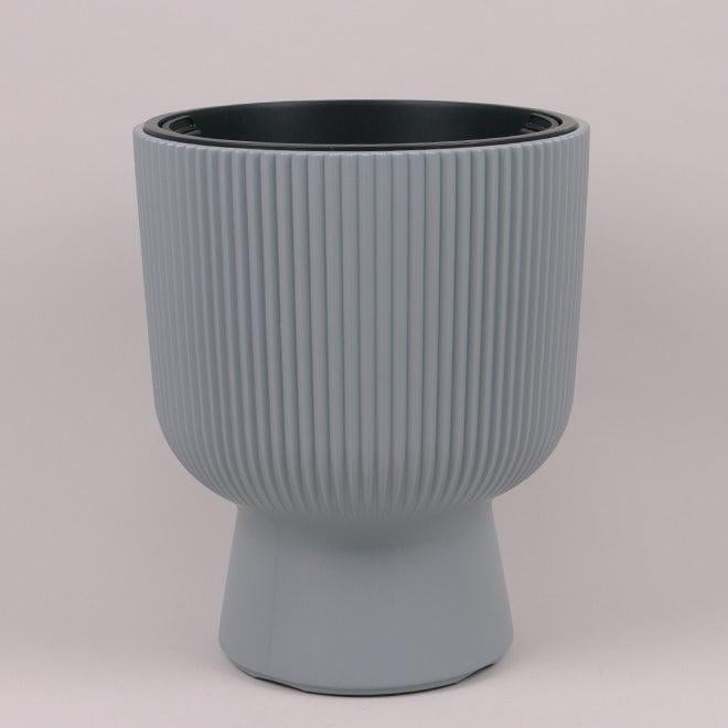 Горшок пластиковый Flora Milly с вкладом 30 см Светло-серый (94013)