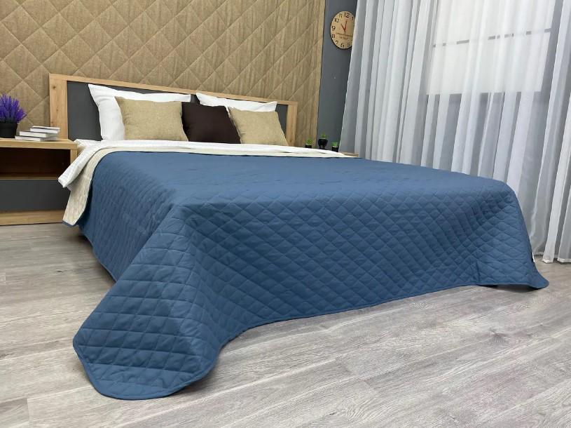 Покривало декоративне двостороннє Decorator Ultra Sonic Microfiber 140х215 см Синій/Бежевий (85-004) - фото 9