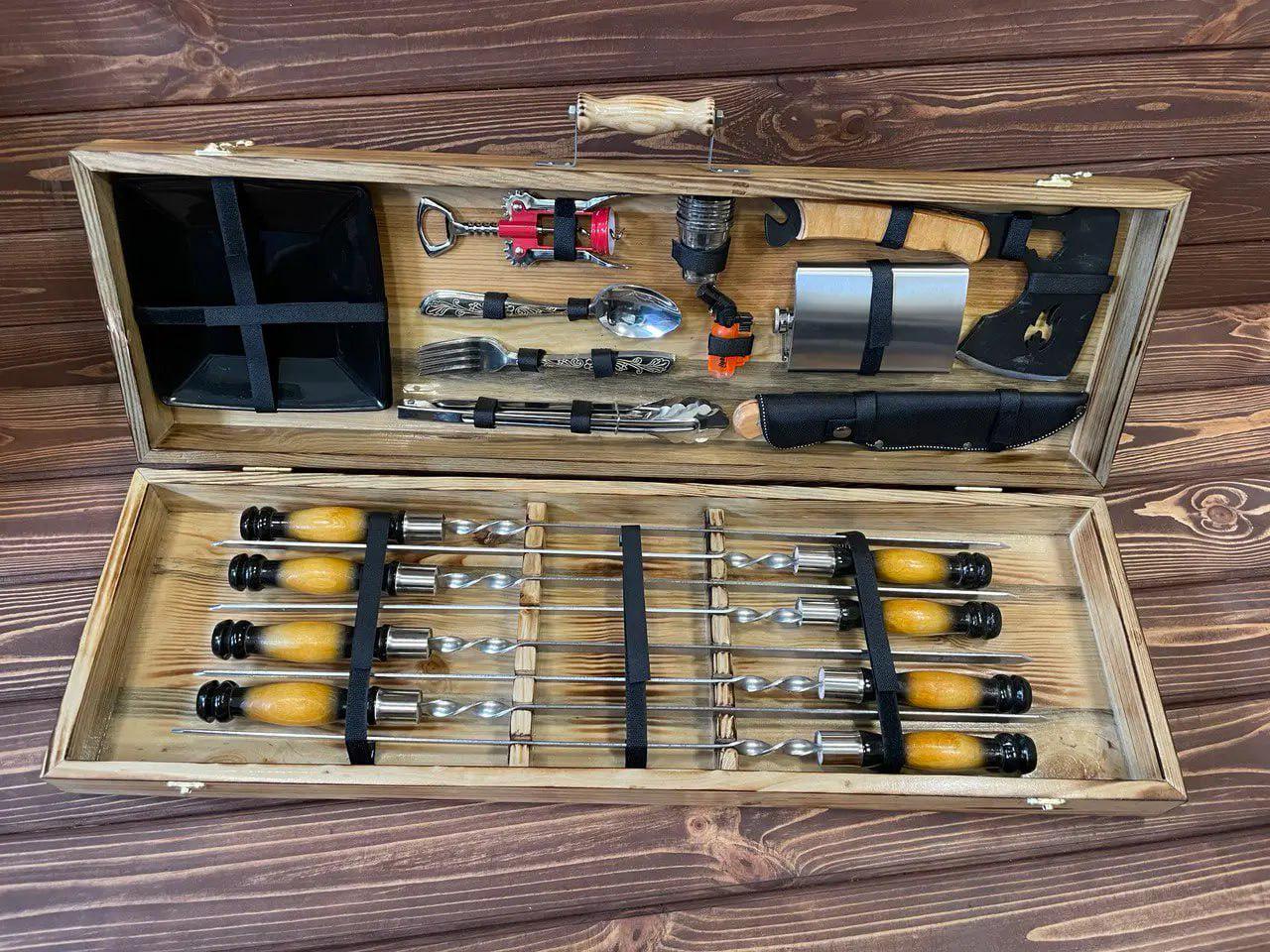 Набор шампуров Лесник в кейсе (10639716) - фото 4 Набор шампуров Лесник в кейсе (10639716) - фото 4