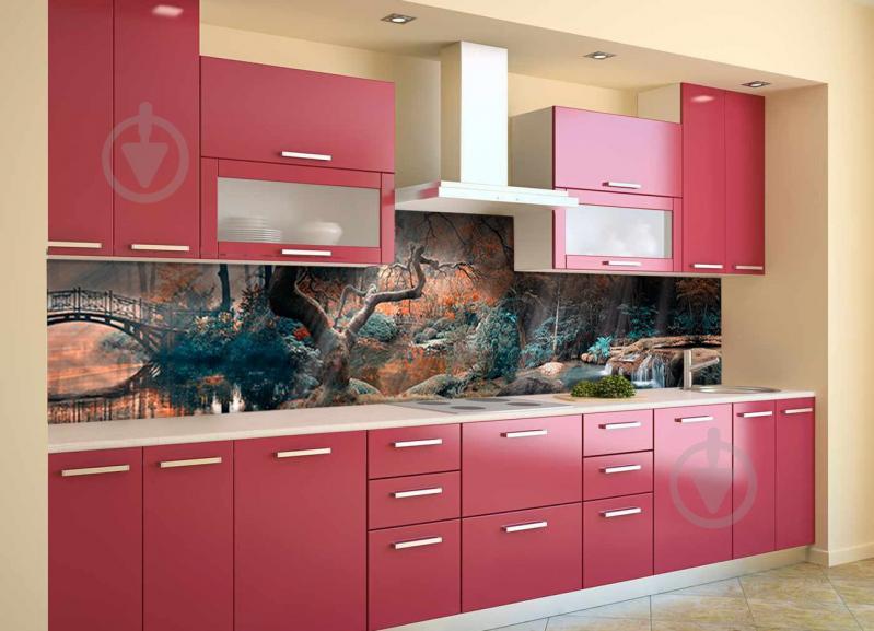 Скинали на кухню Zatarga «Сказочный Мост» 600х3000 мм виниловая 3Д наклейка кухонный фартук самоклеящаяся Z180495/2