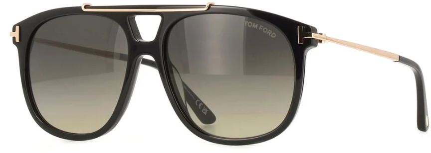 Солнцезащитные очки Tom Ford FT1306 авиатор серая линза унисекс Черный