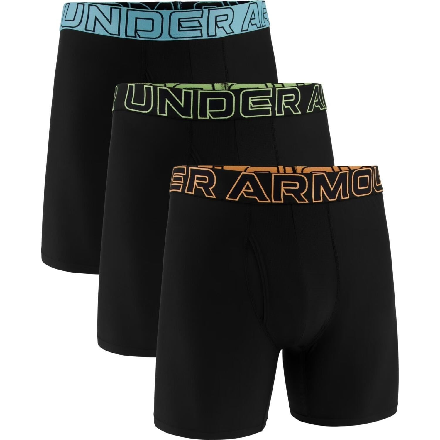 Трусы боксерки Under Armour PERFORMANCE TECH 6IN 3-PACK BOXERJOCK 1383878-003 3 шт. M Черный (63871-48)
