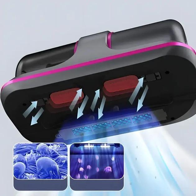 Пылесос ручной Stenson R97232 с функцией дезинфекции 28x28x15 см Серый/Розовый (627179) - фото 3