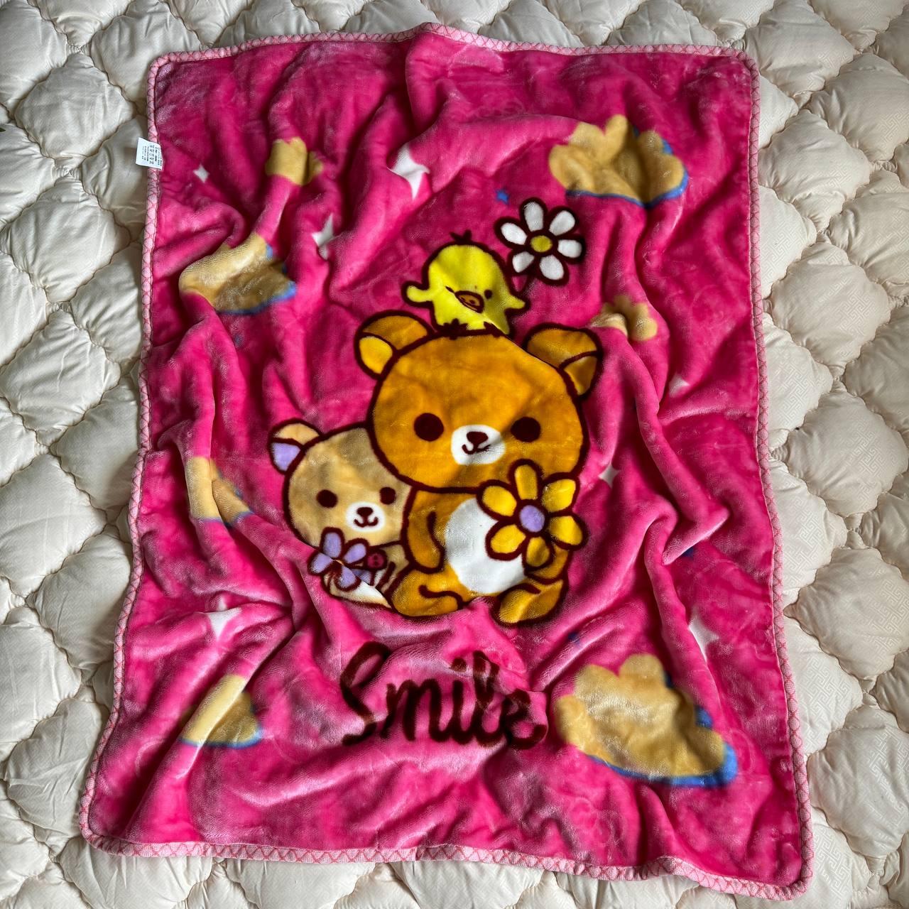 Плед велюровый детский Медвежата 110х140 см Малиновый (Д-post-kid-pled-002-010)