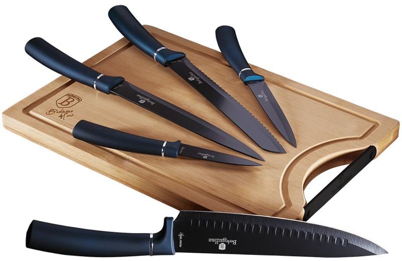 Набір Berlinger Haus Aquamarine Edition 5 ножів і дошка (BH-2553)