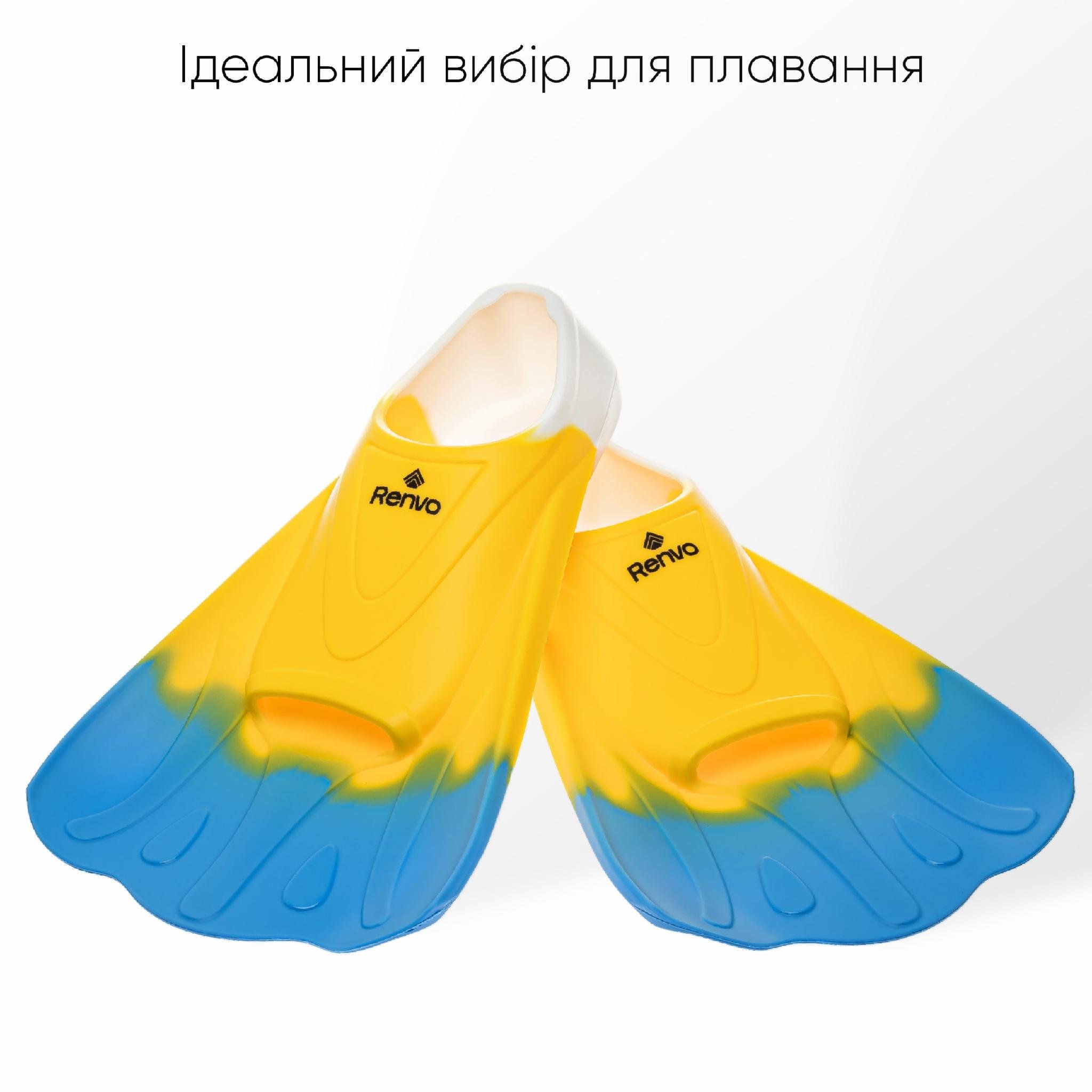 Ласты короткие для тренировки в бассейне Renvo Criz с закрытой пяткой р. 33-35 Желтый/Голубой (SF120-84 33-35) - фото 2 Ласты короткие для тренировки в бассейне Renvo Criz с закрытой пяткой р. 33-35 Желтый/Голубой (SF120-84 33-35) - фото 2