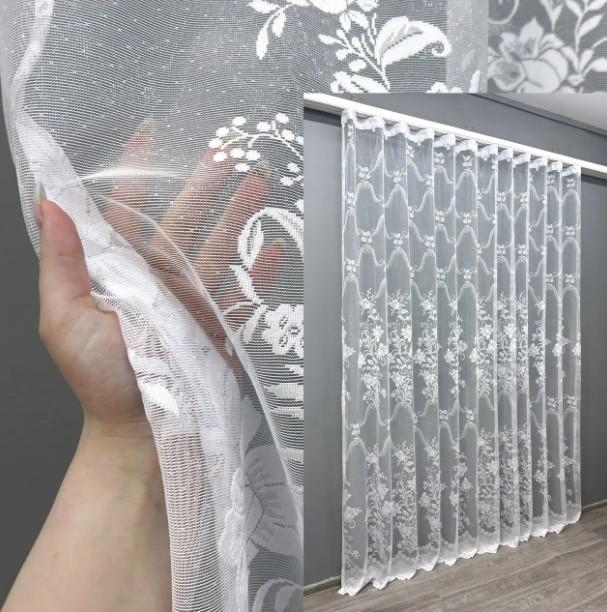 Тюль в гостиную жаккард с принтом 2,8 м Белый (1606т) - фото 4 Тюль в гостиную жаккард с принтом 2,8 м Белый (1606т) - фото 4