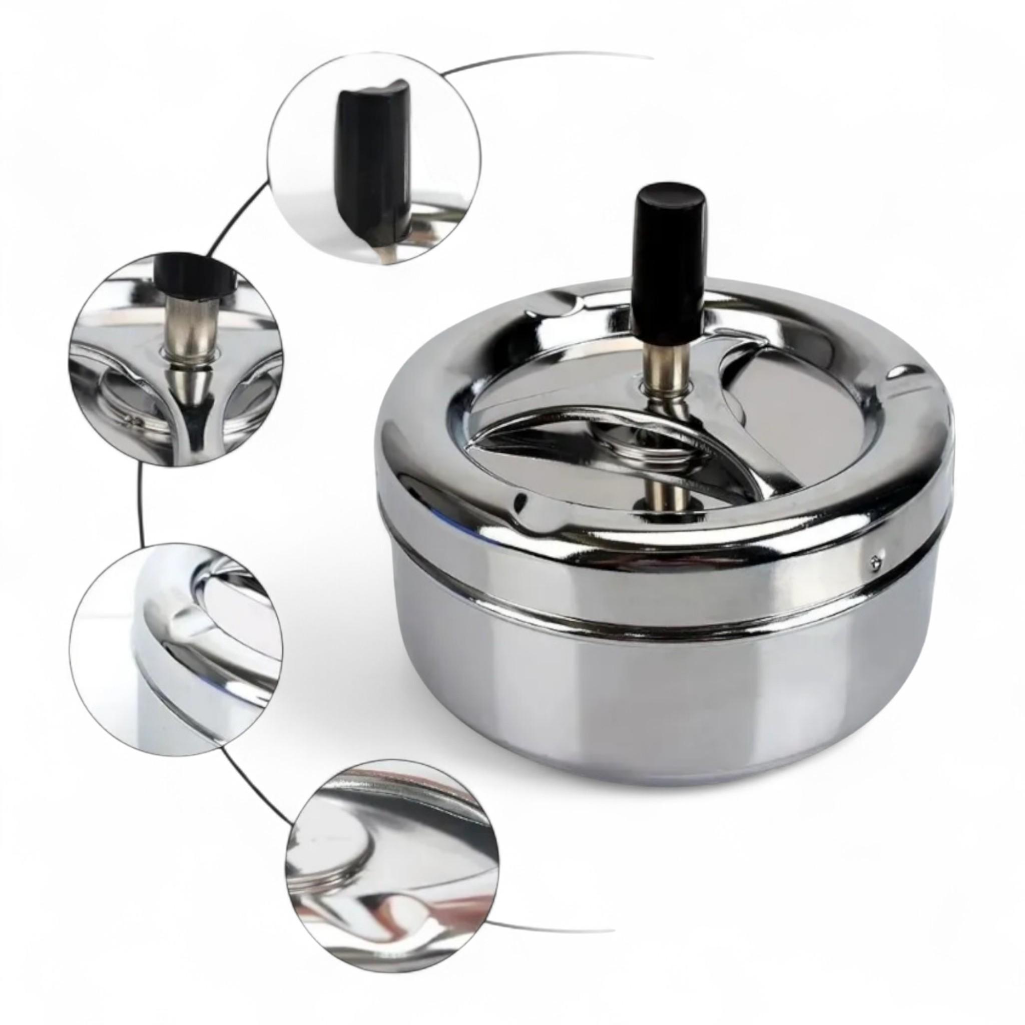 Попільничка металева бездимна Дзига XT-1614 d 10,5 см (26057864) - фото 6