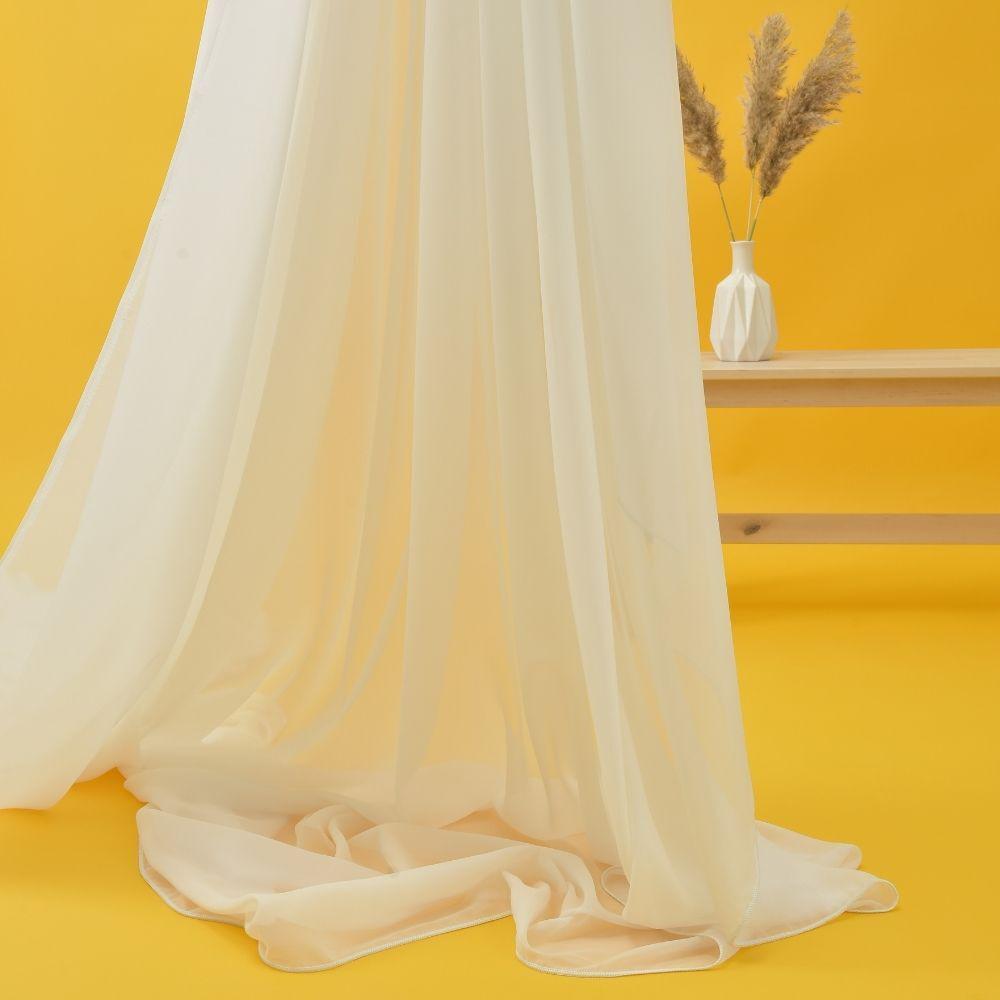 Тюль органза шелк однотонная Изольда V-25296 Молоко (17980)