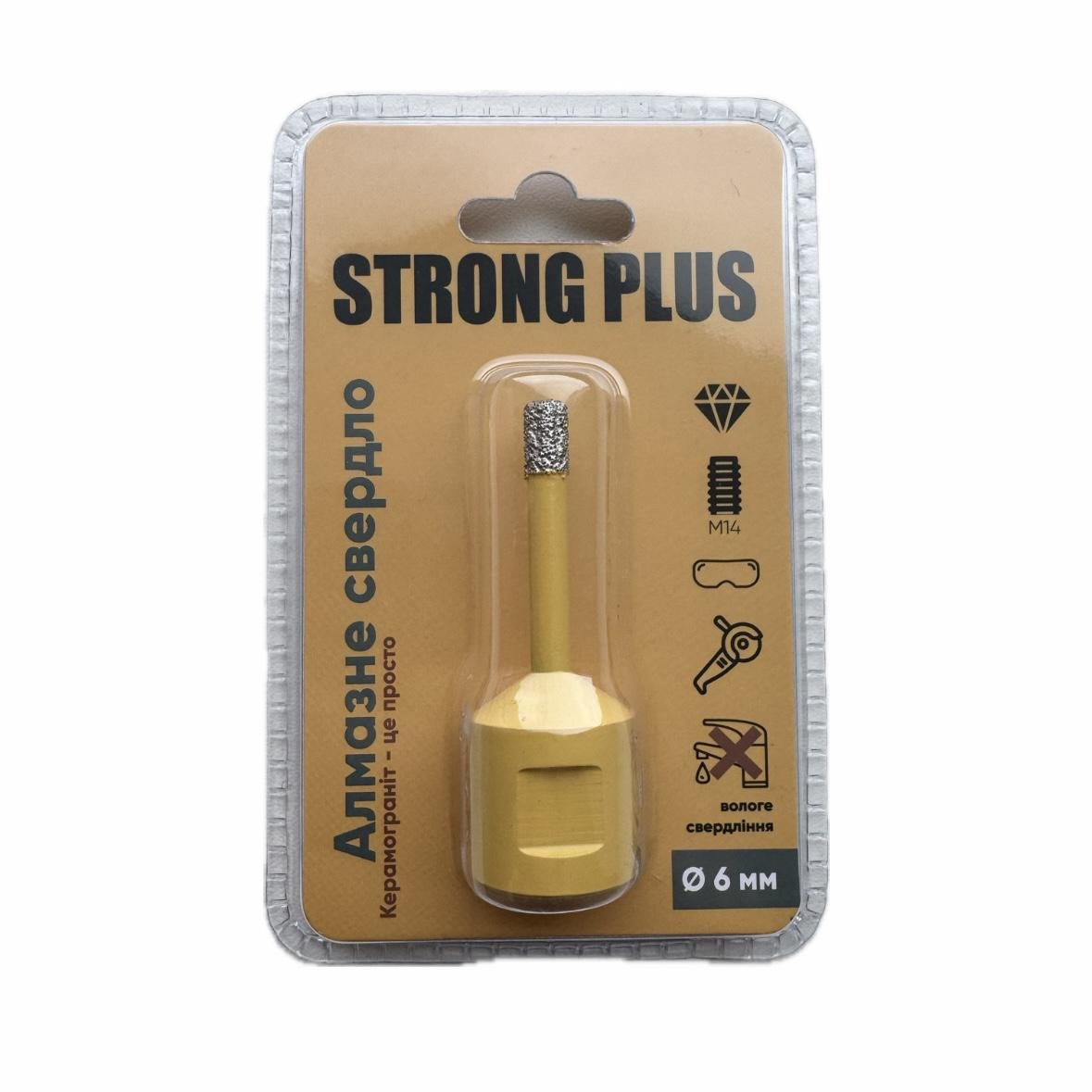 Свердло алмазне по керамограніту Strong Plus м14 для болгарки 6 мм (ІТ0021)
