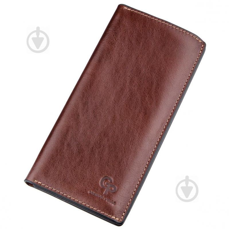 Кожаный вертикальный купюрник GRANDE PELLE 11213 Коричневый