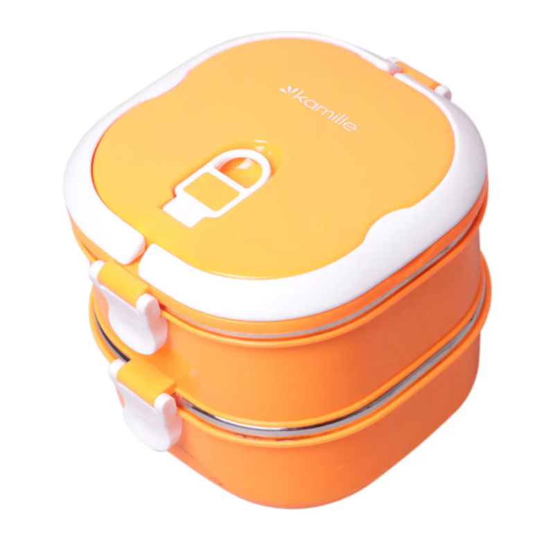 Ланч-бокс обідній подвійний Kamille KM-2113 1800 мл Помаранчевий (NA001905)