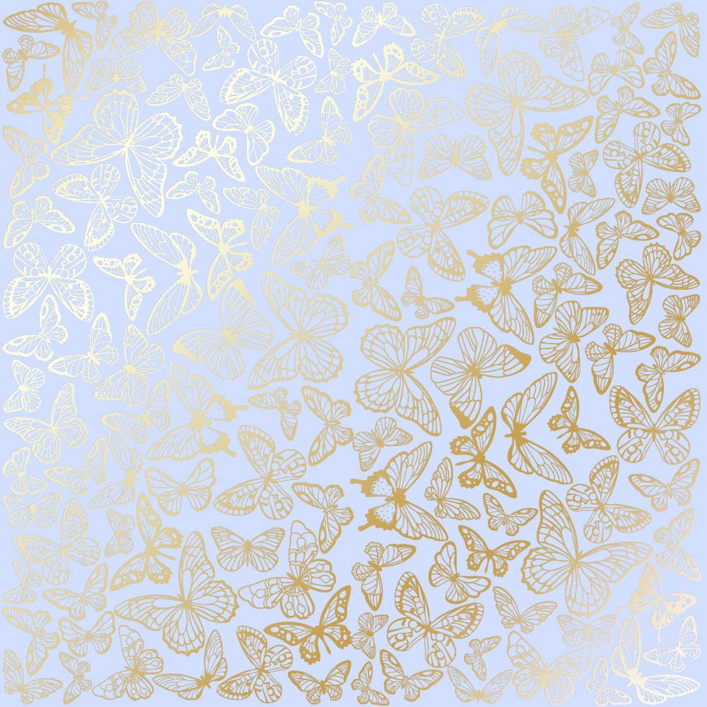 Лист бумаги односторонний Golden Butterflies с фольгированием 30,5х30,5 см Purple
