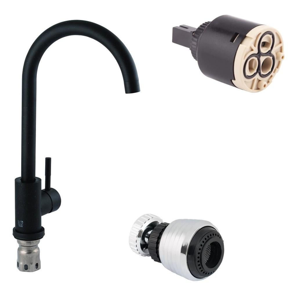 Смеситель для кухни Lidz Aria 015F 12 32 015F-8/Lidz аэратор/Lidz картридж Черный