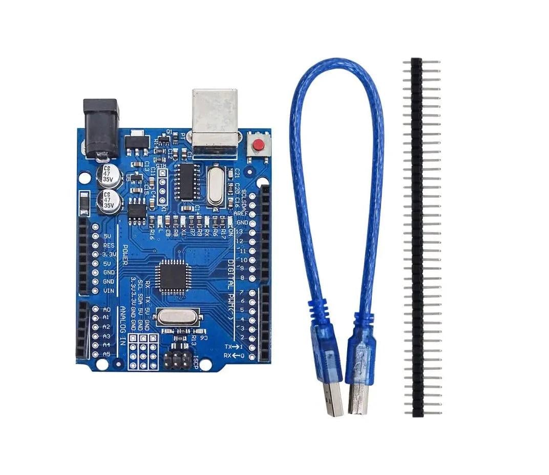 Плата разработки Arduino UNO R3 ATmega328P 5V/16MHz с USB кабелем совместима с Arduino IDE (00-00030134)