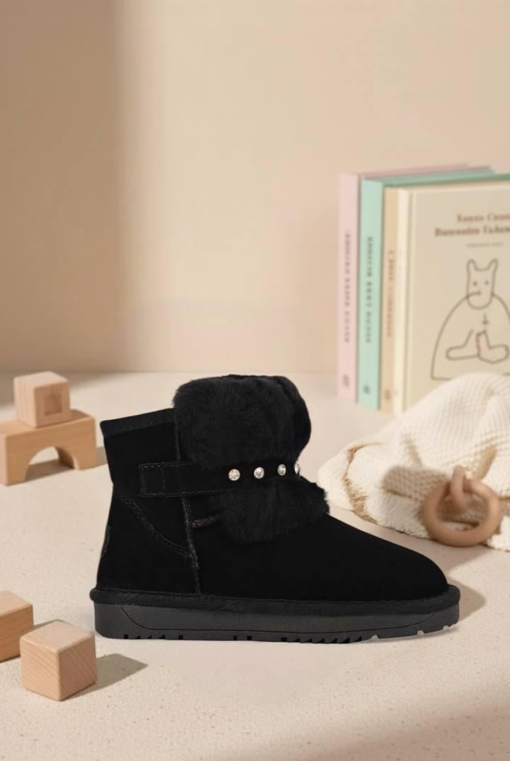 Угги детские Hengji 1907-1 натуральная замша и мех р. 36 Черный (30704791) - фото 3 Угги детские Hengji 1907-1 натуральная замша и мех р. 36 Черный (30704791) - фото 3