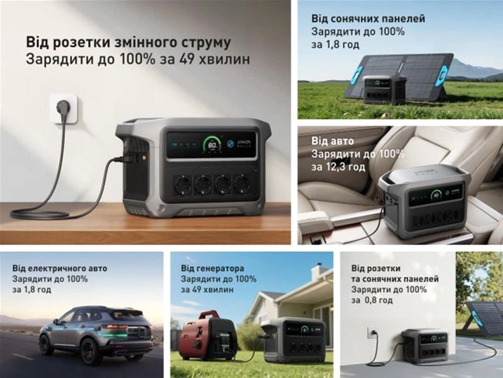 Зарядная станция Anker SOLIX C1000 Gen 2 1024 Вт/г 2000 Вт - фото 7 Зарядная станция Anker SOLIX C1000 Gen 2 1024 Вт/г 2000 Вт - фото 7