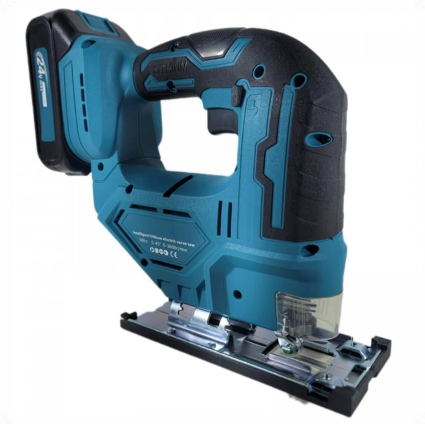 Электролобзик аккумуляторный бесщеточный с регулировкой скорости и угла наклона в чемодане и 2 АКБ 650W 24V (28078777)