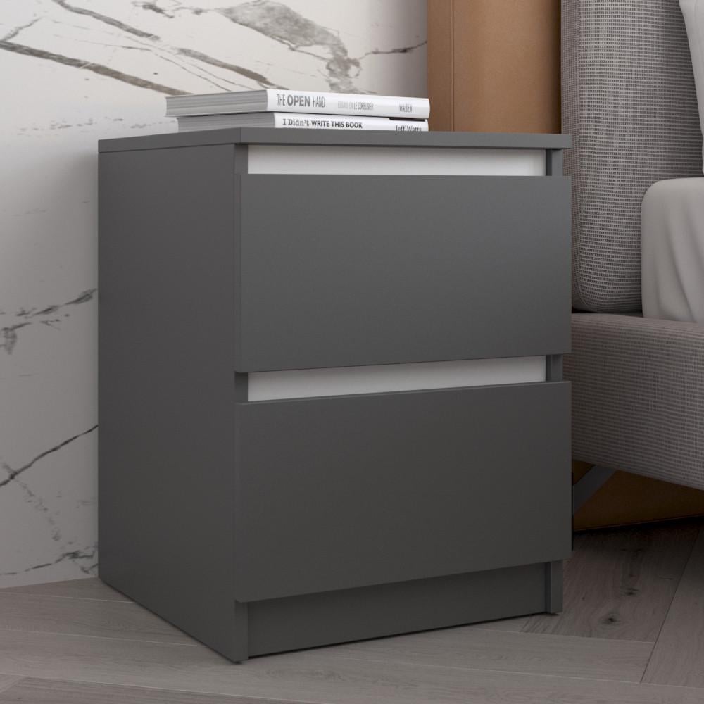 Тумба прикроватная Вайс R-5 402х400х530 мм Антрацин/Белые планки (30731219) Тумба прикроватная Вайс R-5 402х400х530 мм Антрацин/Белые планки (30731219)