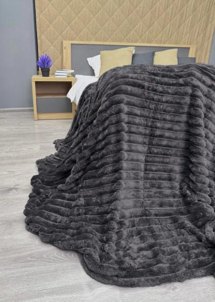 Покрывало на кровать/диван VIP Шарпей в полоску 200х230 см Графитовый (87-139) - фото 6 Покрывало на кровать/диван VIP Шарпей в полоску 200х230 см Графитовый (87-139) - фото 6