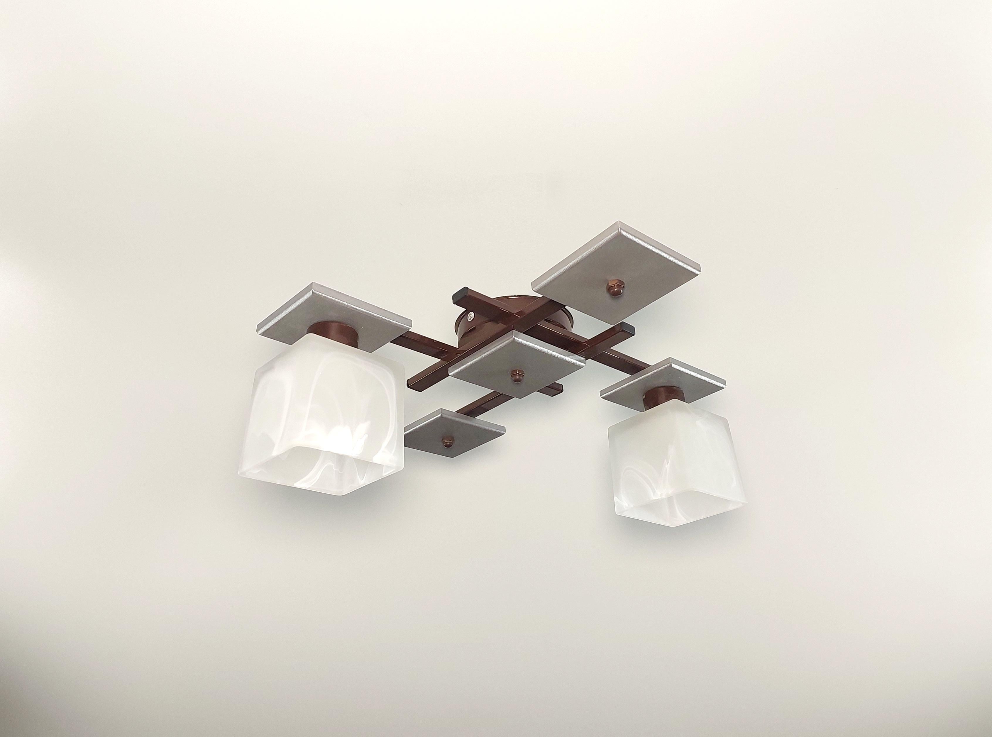 Люстра потолочная 2002/2 на 2 плафона Коричневый/Серый (21314457)