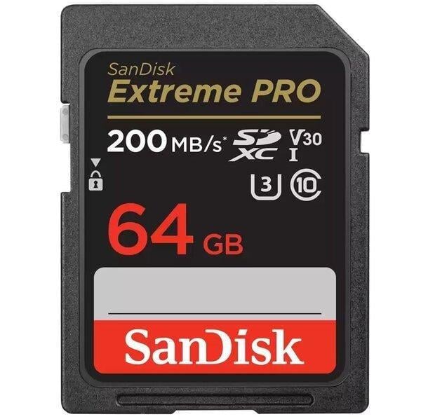 Карта пам'яті SanDisk SD 64GB C10 UHS-I U3 R200/W90MB/s Extreme Pro V30 (2979392574)