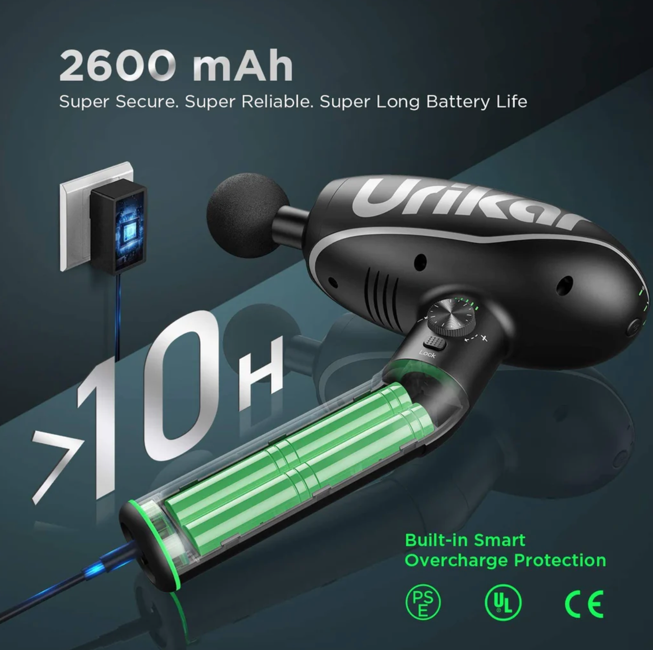 Пистолет для глубокого массажа мышц Urikar Pro 2 с подогревом - фото 4 Пистолет для глубокого массажа мышц Urikar Pro 2 с подогревом - фото 4