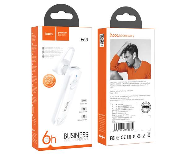 Моногарнитура Hoco E63 Bluetooth White - фото 3