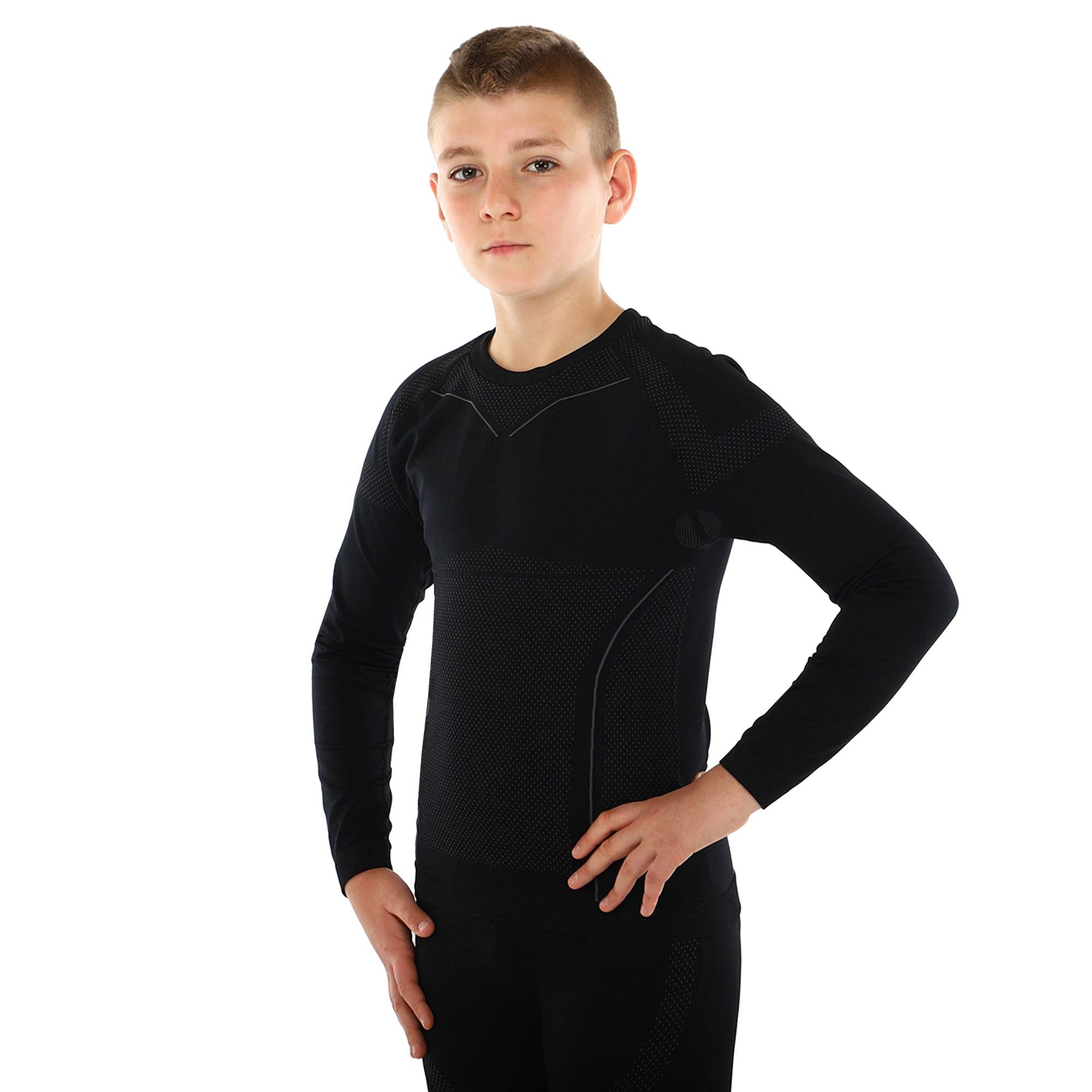 Термокофта Zelart CO-7307 для детей рост 146-152 см 11-12 лет р. 40 Черный/Серый