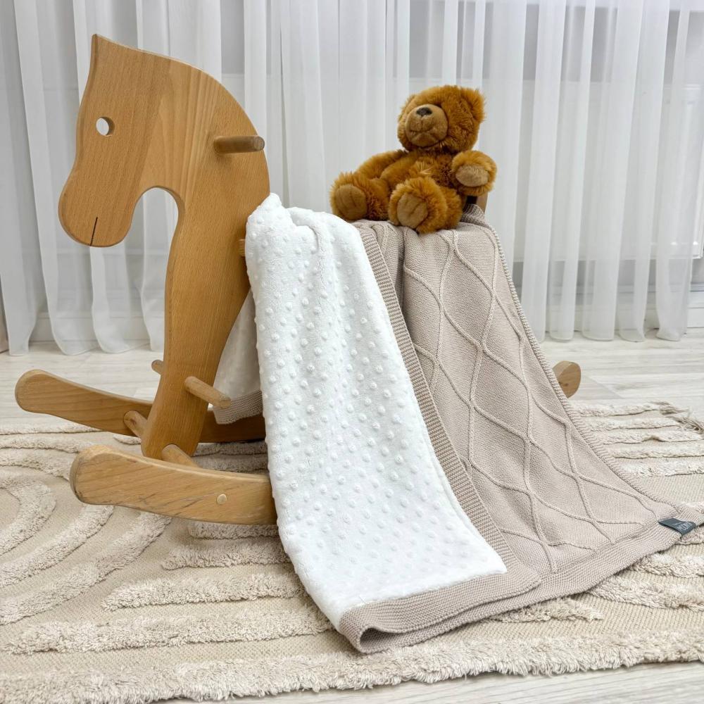 Плед одеяло детское WellSoft Ромбы 80х100 см Песочный (93135539)