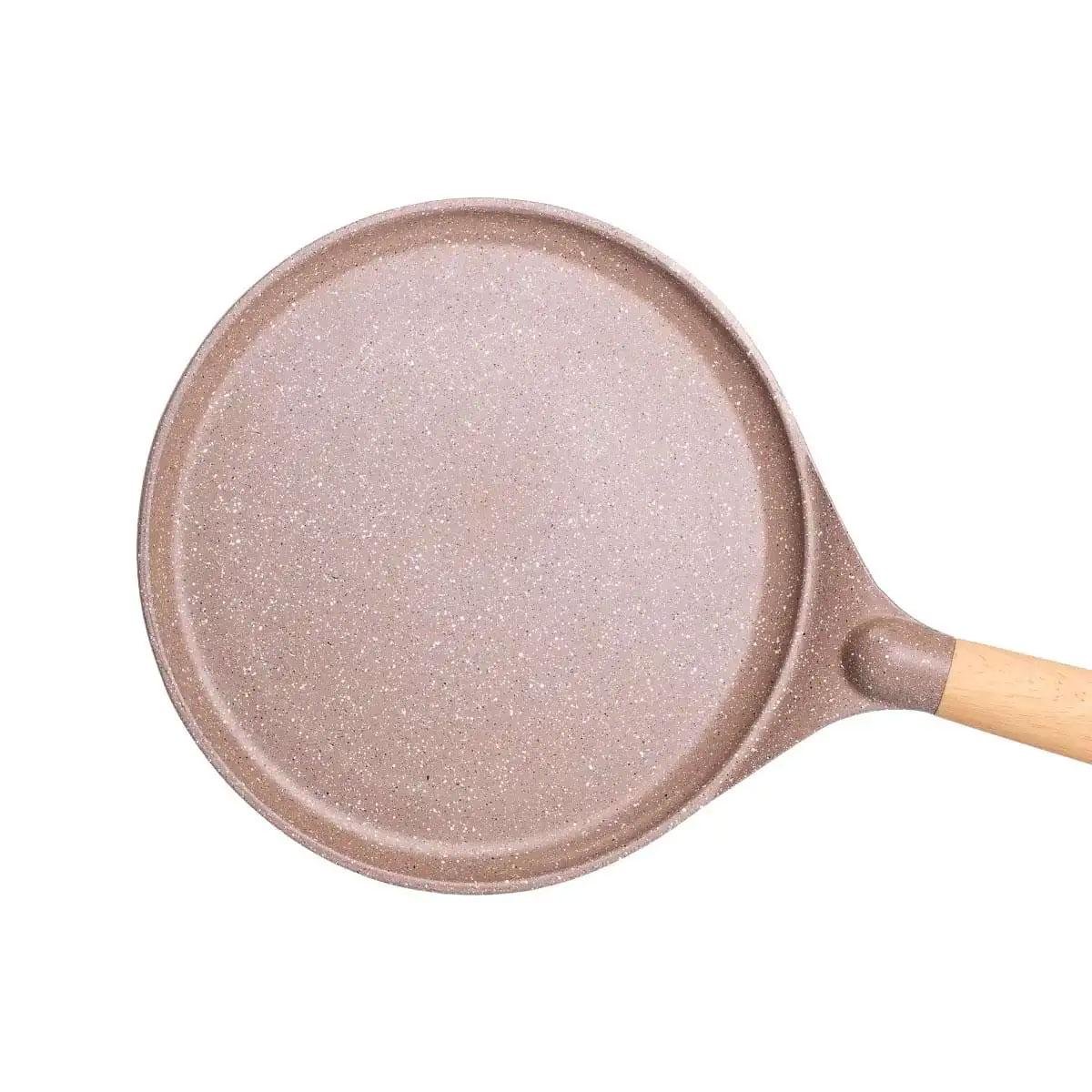 Сковорода MGC алюмінієва для млинців з мармуровим антипригарним покриттям Ø 26 см з товстим дном Кавовий - фото 3