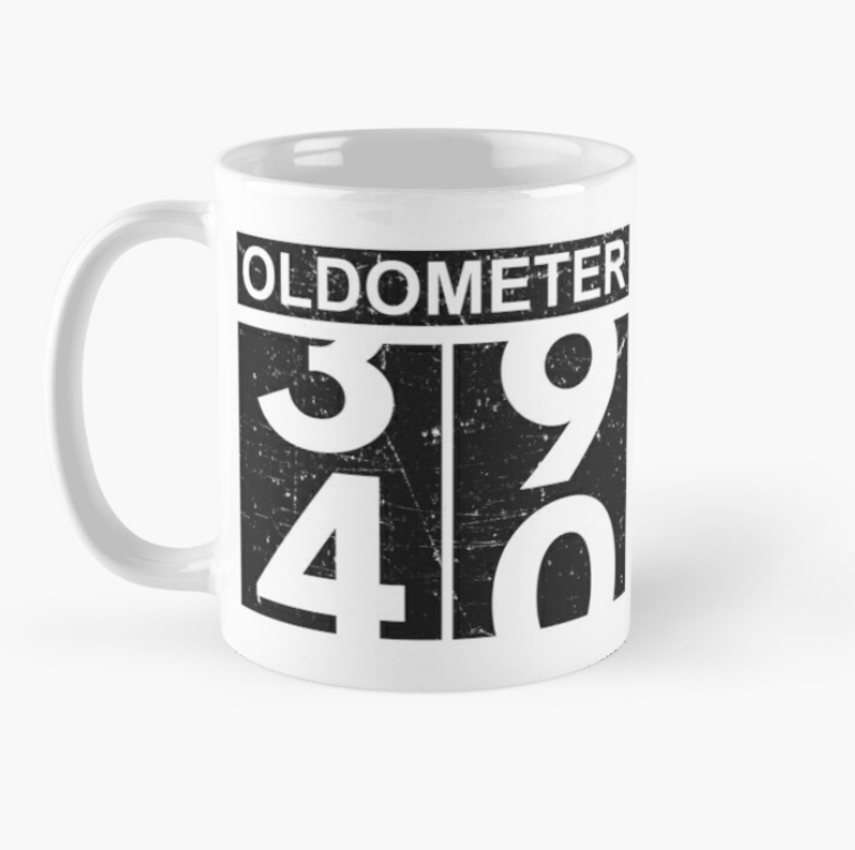 Чашка керамическая с принтом "Oldometer" 40 день рождения 330 мл Белый (ПН137Ч)