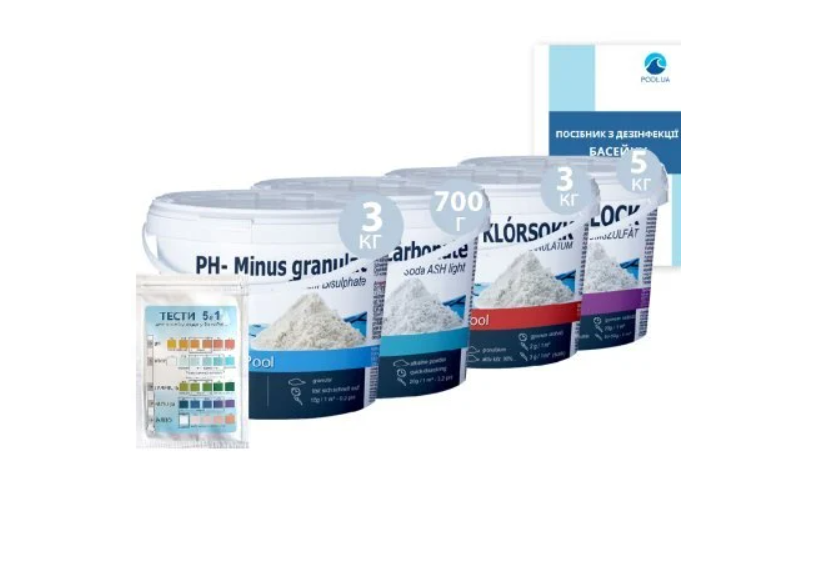 Набор комплексный для корректировки баланса воды InPool Аква Аптечка 40-55 м3 (132-9-80514)