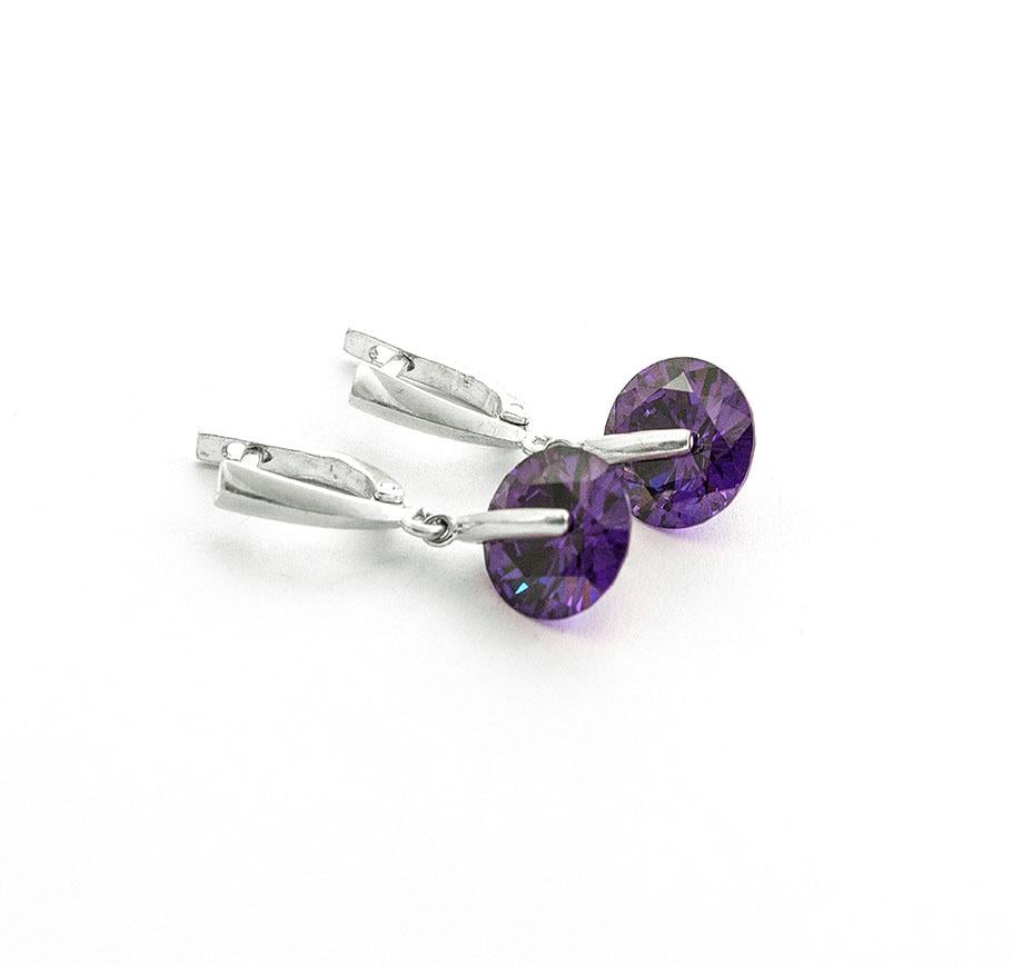 Серьги серебряные с фианитами Maxi Silver 7938 Фиолетовый (87938)