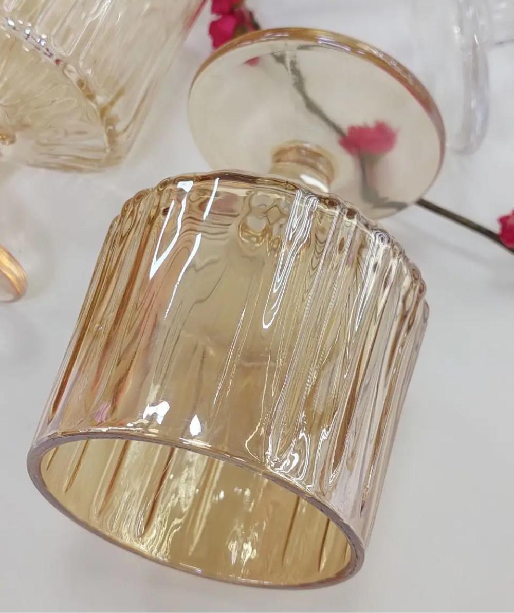 Набір гранених келихів Янтарний Дюк 6 шт. 220 мл (21-102-538) - фото 2