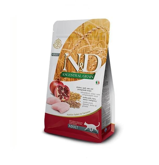 Корм сухой низкозерновой Farmina LOW GRAIN Курица/гранат для взрослых кошек 10 кг (8010276024909)
